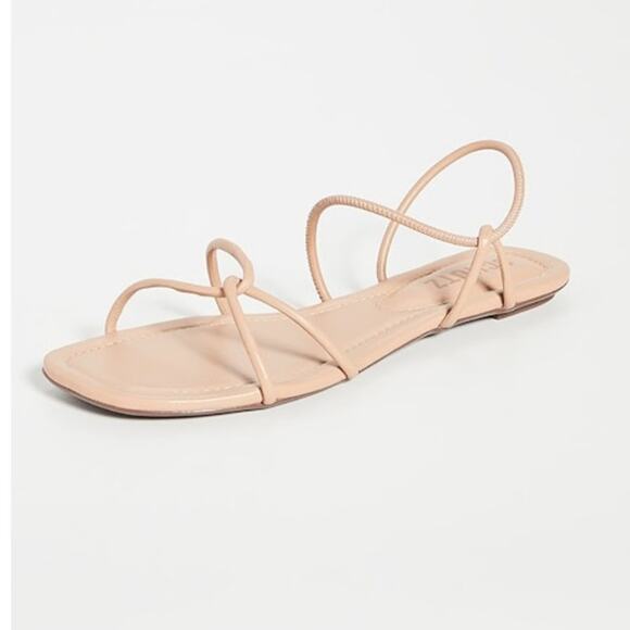 SCHUTZ Women's Aimi Leather Strappy Sandals Beige Size 6.5B NWT Minimalist Chic - Picture 1 of 11